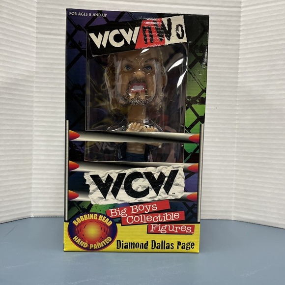 WCW N WO Other - NIB 1998 WCW BIG BOYS COLLECTIBLE DIAMOND DALLAS PAGE HAND PAINTED BOBBLEHEAD
